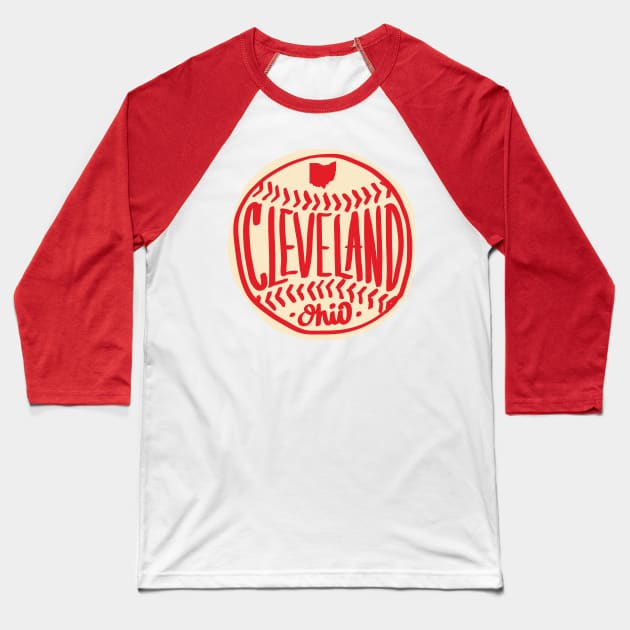 Cleveland Ohio Hand Drawn Script Baseball T-Shirt by goodwordsco